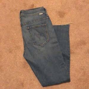 Mother Denim Stunner zip ankle step fray 29 NEW